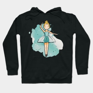 Cute ballerina girl with blue tutu Hoodie